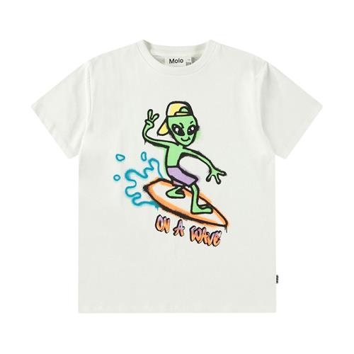 Molo Riley Short Sleeve T-Shirt On A Wave Col 128 cm  Hvid  128 cm  Drenge