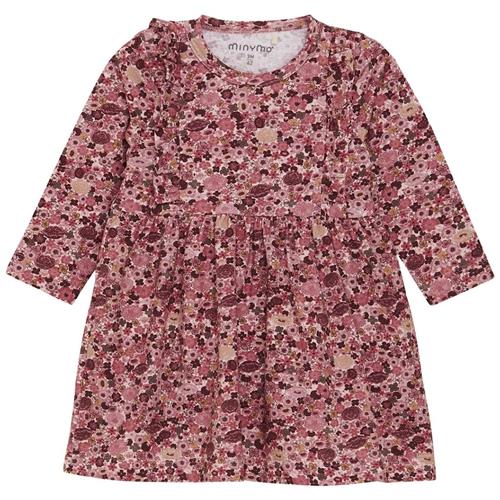 Minymo AOP Kjole Dusty Rose 68 cm  Lyserød  68 cm  Piger