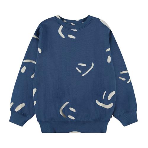 Molo Monti Sweatshirt Big Smiles Blue 98 cm  Marineblå  98 cm  Drenge