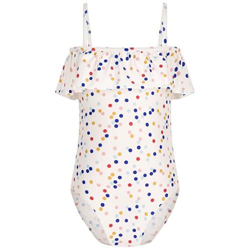 Petit Bateau Polkaprikmønstret Badedragt Cremefarvet 4 Y  Hvid  4 år  Piger