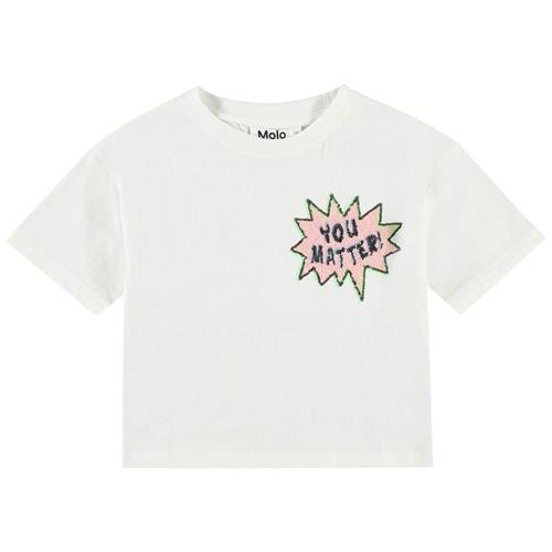 Molo Reinette T-Shirt You Glitter 110 cm  Hvid  110 cm  Piger