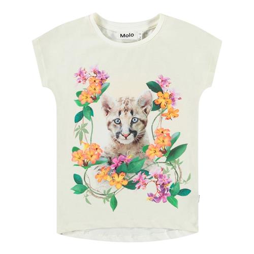 Molo Ragnhilde Short Sleeve T-Shirt Floral Puma 122 cm  Beige  122 cm  Piger