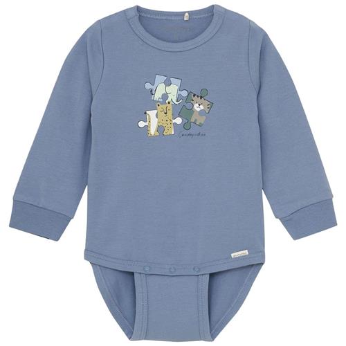 Minymo GOTS Baby Body Flint Stone 80 cm  Grå  80 cm  Drenge, Piger