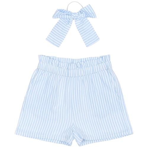 The New Nalani Shorts White Swan Striped White Swan Striped 5-6 Y  Blå  5-6 år  Piger