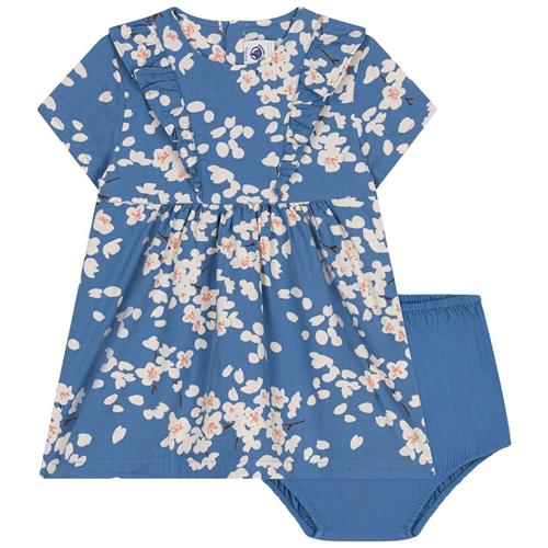 Petit Bateau Blomstret Baby-kjole Blå 24 Months  Blå  24 måneder  Piger
