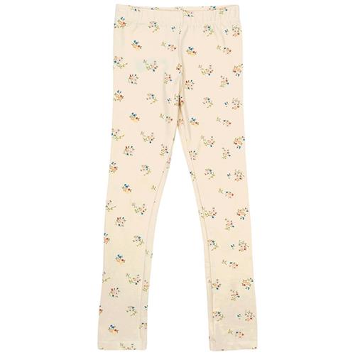 The New GOTS Leggings White Swan Blue Flower White Swan Blue Flower  3-4 Y  Creme  3-4 år  Piger