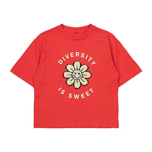 The New Ninette Tee Poppy Red Poppy Red 3-4 Y  Rød  3-4 år  Piger