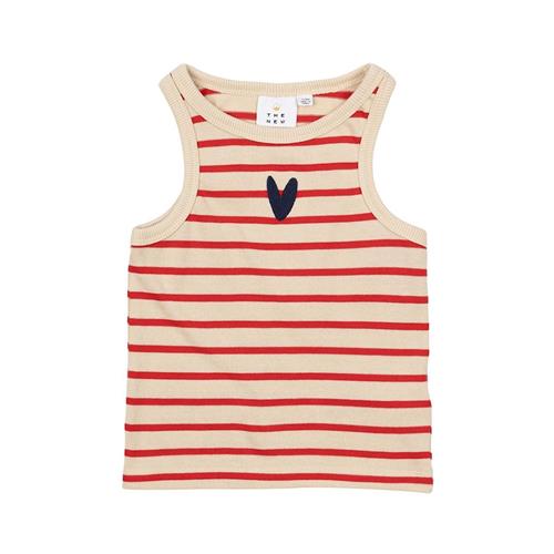 The New GOTS Nil Kort Top Poppy Red Striped Poppy Red Striped 3-4 Y  Rød  3-4 år  Piger