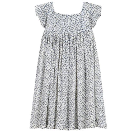 Petit Bateau Blomstret Kjole Cremefarvet 3 Y  Blå  3 år  Piger