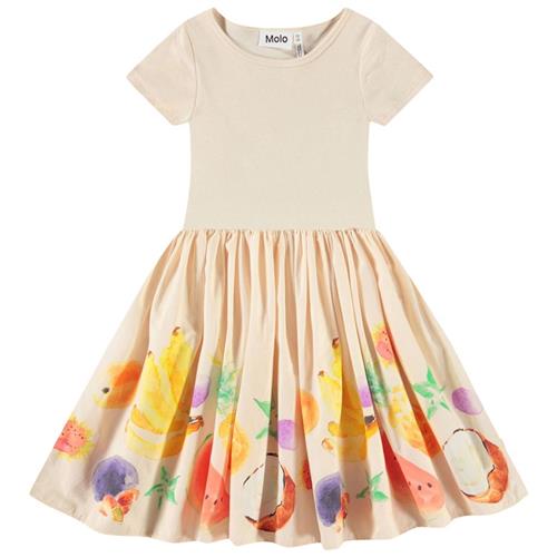 Molo Cissa Short-Sleeved Dress Dancing Fruits 98/104 cm  Beige  98/104 cm  Piger