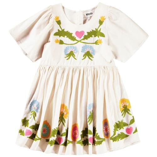 Molo Carlin Short-Sleeved Dress Dandelion Border 158/164 cm  Beige  158/164 cm  Piger
