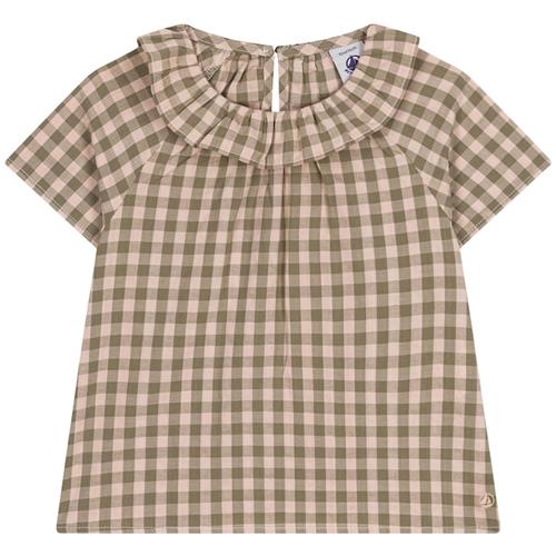 Petit Bateau Gingham Bluse Lyserød 6 Months  Lyserød  6 måneder  Piger