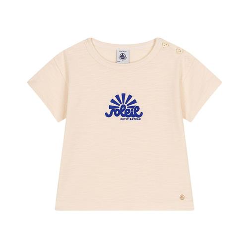 Petit Bateau Baby T-shirt Med Tryk Cremefarvet 3 Months  Beige  3 måneder  Drenge