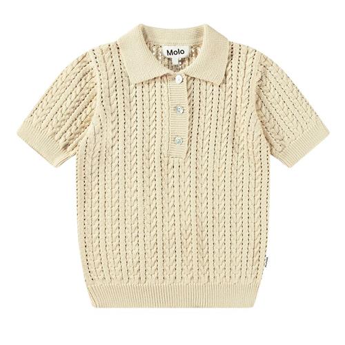 Molo Gretel Knitted Polo Shirt Brazilian Sand 110/116 cm  Beige  110/116 cm  Piger