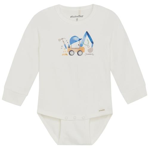 Minymo GOTS Baby Body Marshmallow White 74 cm  Hvid  74 cm  Drenge, Piger