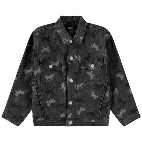 Molo Hedly Denim Jacket Giddy-up 110 cm  Sort  110 cm  Drenge, Piger