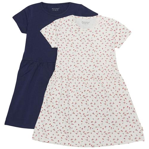 Minymo 2-pak Kjole Dark Navy 86 cm  Marineblå  86 cm  Piger