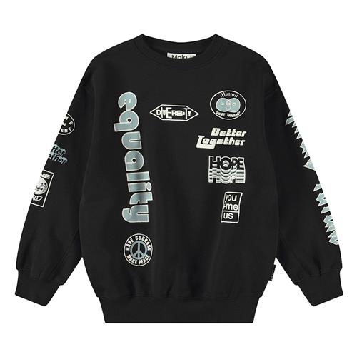 Molo Magni Sweatshirt Messages 164 cm  Sort  164 cm  Drenge, Piger