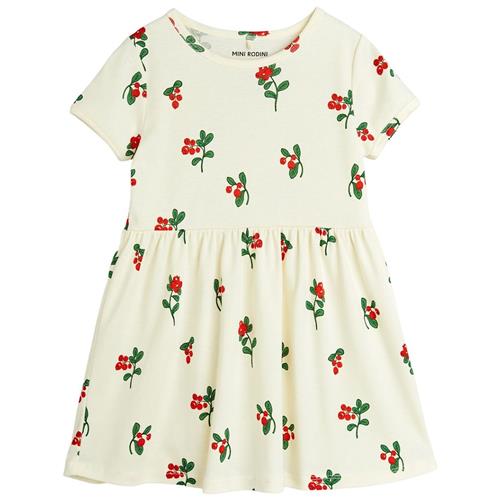 Mini Rodini Lingonberries Aop Kjole Offwhite 92/98 cm  Creme  92/98 cm  Drenge, Piger