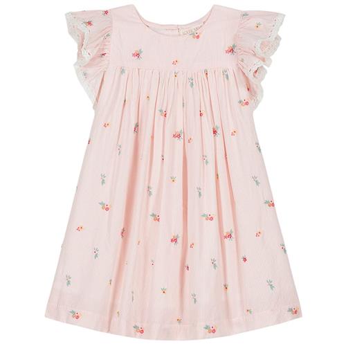 Louise Misha Shanti Kjole Pink Bouquet Stripes 12 months  Lyserød  12 måneder  Piger