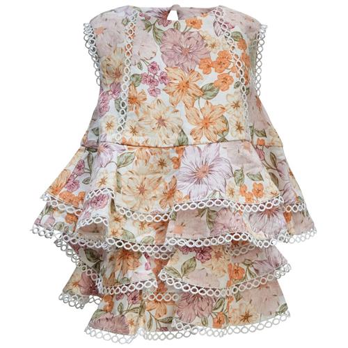 Bardot Junior Ambrosia Blomstret Baby-sæt Med Top Og Et Shorts Garland 0-3 Months  Lyserød  0-3 måneder  Piger