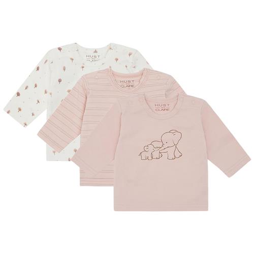 Hust&Claire Amar 3-pak Langærmet T-shirt Peach Dust 68 cm  Lyserød  68 cm  Drenge, Piger