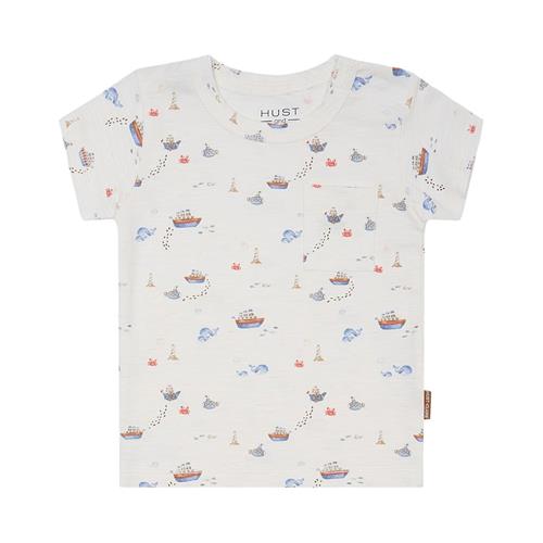 Hust&Claire August T-shirt Ivory 74 cm  Hvid  74 cm  Drenge