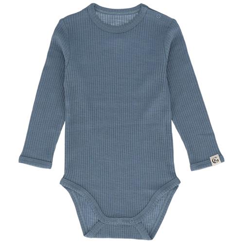 Gullkorn Chalk Wool Bodysuit Denimblue 68 cm  Blå  68 cm  Drenge, Piger