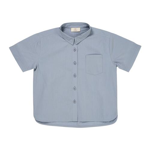 Copenhagen Colors Kortærmet Poplin-skjorte Dusty Blue 92 cm  Blå  92 cm  Drenge
