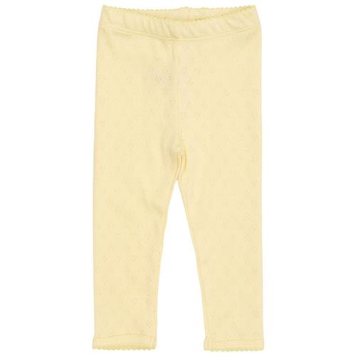 Copenhagen Colors GOTS Heart Pointelle-leggings Pale Yellow Pale Yellow 62 cm  Gul  62 cm  Piger