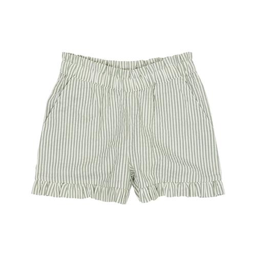 Copenhagen Colors Seersucker-shorts Green Cream Stripe 122 cm  Grøn  122 cm  Piger