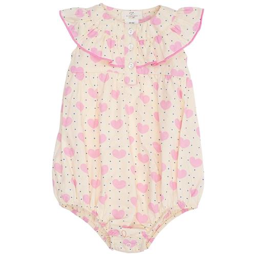 Copenhagen Colors Heart & Dots Romper Med Flæse Heart Aop 74 cm  Lyserød  74 cm  Piger