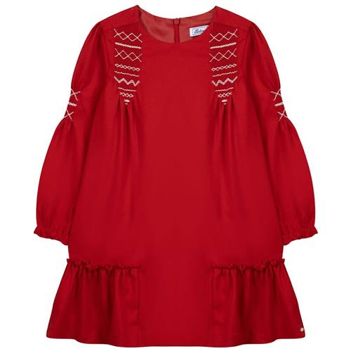 Tartine et Chocolat Kjole Med Smock Detaljer Rød 12 Y  Rød  12 år  Piger