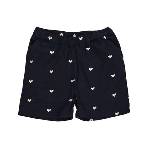 Copenhagen Colors Heart Shorts I Twill Navy Soft Pink Hearts 92 cm  Blå  92 cm  Piger