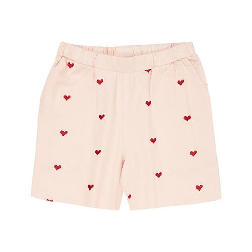 Copenhagen Colors Heart Shorts I Twill Dusty Rose Berry Hearts 122 cm  Lyserød  122 cm  Piger
