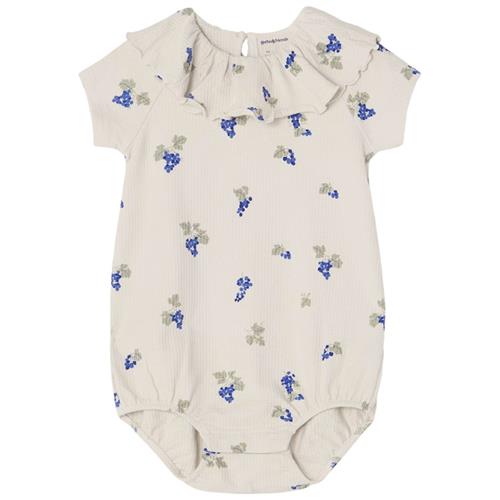 garbo&friends Romper I Jersey Grapes Ecru 62/68 cm  Hvid  62/68 cm  Drenge, Piger