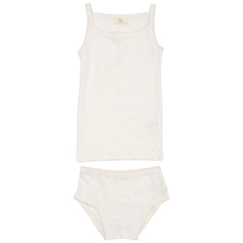 Copenhagen Colors Undertøjssæt I Pointelle Cremefarvet 110 cm  Creme  110 cm  Piger