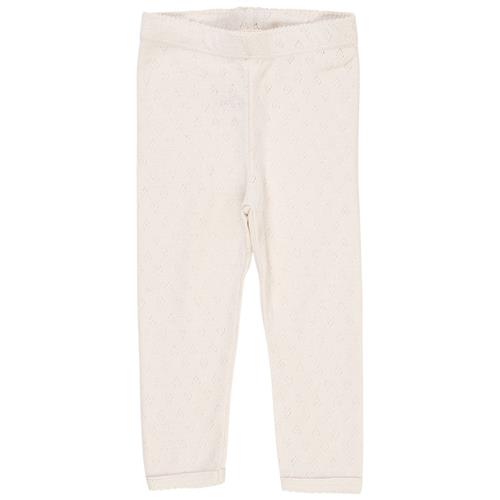 Copenhagen Colors Leggings I Pointelle Cremefarvet 86 cm  Creme  86 cm  Piger