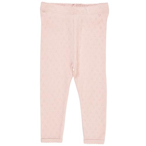 Copenhagen Colors Leggings I Pointelle Dusty Rose 62 cm  Lyserød  62 cm  Piger