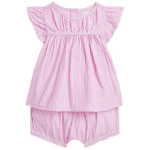 Ralph Lauren Stribet Sæt Med Bluse Og Mamelukker Rose 6 months  Lyserød  6 måneder  Piger