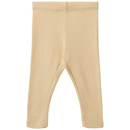Wheat Maddy Ribbede Leggings Macadamia 68 cm  Beige  68 cm  Drenge, Piger