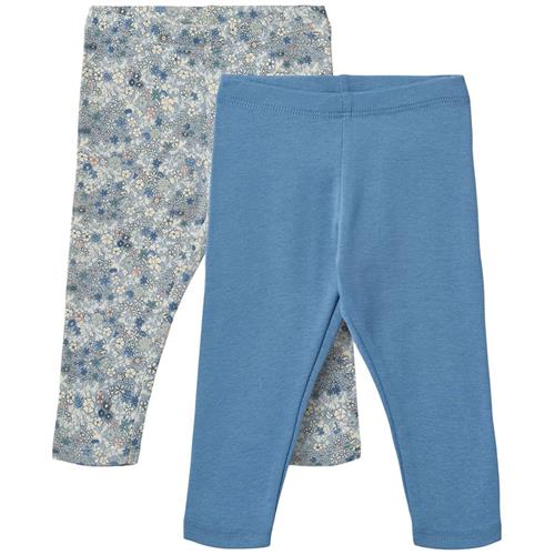Wheat Jules 2-pak Leggings Blue Summer Flowers 86 cm  Blå  86 cm  Piger