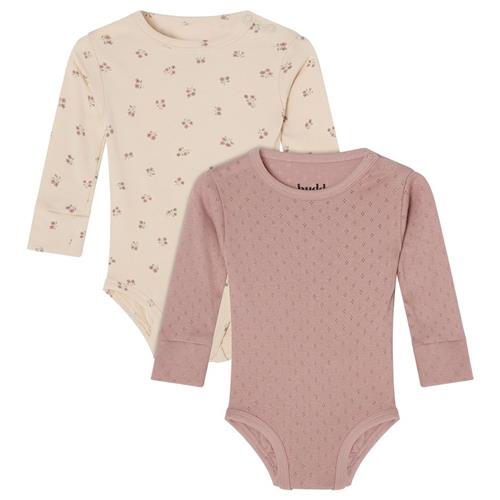 Buddy & Hope Petter Baby Body Pink Mauve/Blomster 2-Pack 62/68 cm  Lyserød Blomster 62/68 cm  Drenge, Piger
