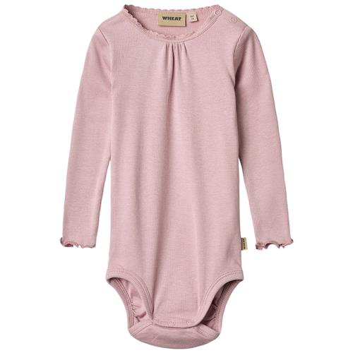 Wheat Lotta Ribbet Baby Body Lavender Mist 68 cm  Lilla  68 cm  Drenge, Piger