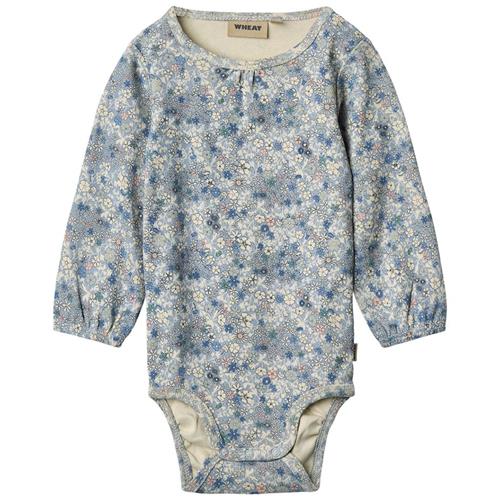 Wheat Linette Baby Body Blue Summer Flowers 86 cm  Blå  86 cm  Piger