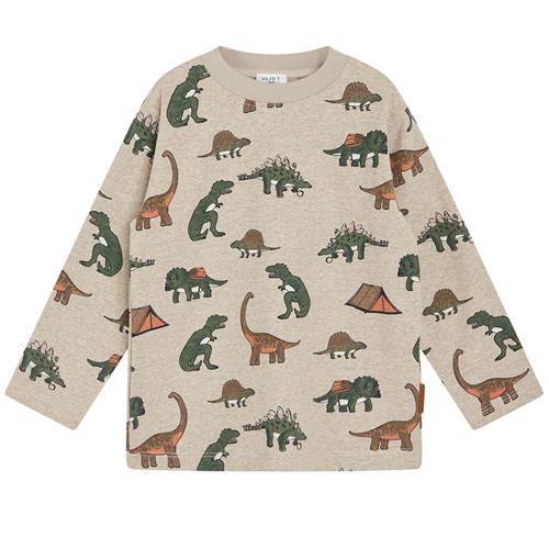 Hust&Claire Anton Langærmet T-shirt Beige Melange 74 cm  Beige  74 cm  Drenge