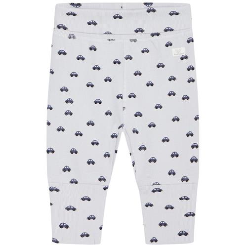 Hust&Claire GOTS Guste Mønstrete Joggingbukser A Bit Blue 74 cm  Creme  74 cm  Drenge