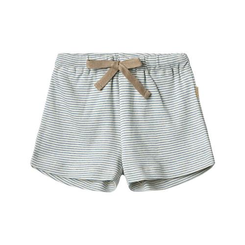 Wheat GOTS Vic Shorts I Jersey Blue Stripe 62 cm  Blå  62 cm  Drenge