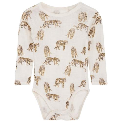 Hust&Claire Bocel Mønstret Babybody French Oak 86 cm  Creme  86 cm  Drenge