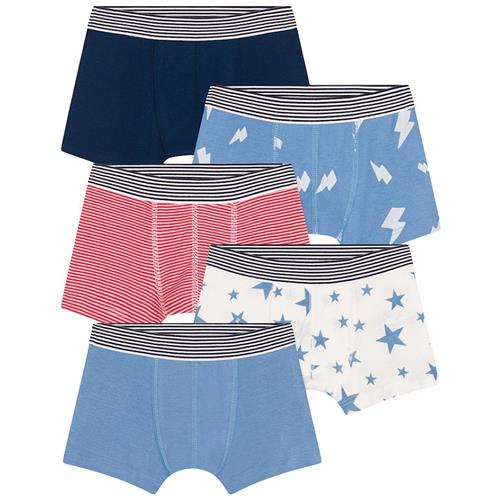 Petit Bateau 5-pak Boxershorts Alaska Marshmallow 2 Y  Blå  2 år  Drenge